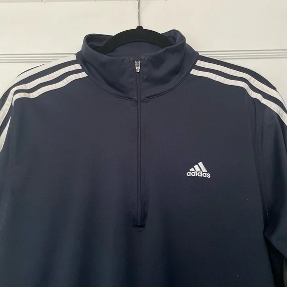 Adidas Zip Long Sleeve Shirt Sz M - Picture 3 of 9